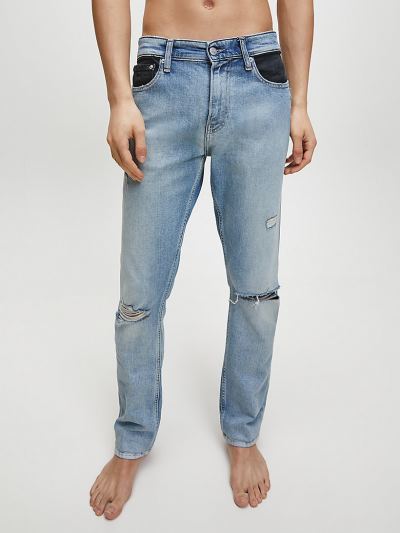 Calvin Klein Ruhák HU100844 | Calvin Klein Slim Férfi Farmernadrág Világos Kék